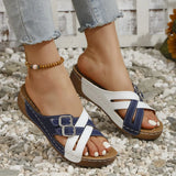 Breakj Thick-Bottomed Slippers Women's 2025 New Fish Mouth Thick Bottom Belt Buckle Color Letter Cool
