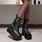 Breakj Thick-Bottomed Pine Cake Small Small Short Boots Girls Autumn New High-Punk Style Casual Martin Boots Thin Single