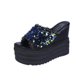 Wedges High Heels Slippers Leisure Summer Sandal Woman Shoes Women Platform Mules Slippers Slip on Outside