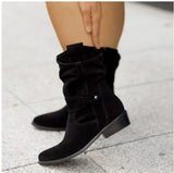 Breakj And Winter Ladies Large-Size Short-Slee Way Round Head Metal Buckle Side Zipper Low Side And Fashion