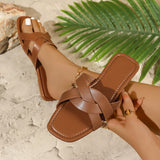 Breakj Flat-Bottomed Slippers Women Wear 2025 New Woven Trawl Red Beach Roman