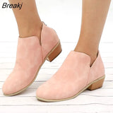 Women's Shoes Women's Boots Short Boots Ankle Boots Women's Solid Color Pointed Toe Casual Back Zipper Low Heel Shoes