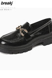 Size 35-42 2023 News Women Real Leather Flats Shoes Fashion Chain Low Heel Office Pumps Jk Casual Loafers