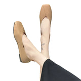 Spring New Korean Version Of Square Head Flat Single Shoes Female Harajuku Students Doudou Shoes Shallow Lazy