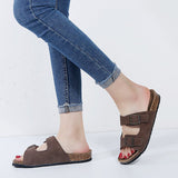 New Cork Slippers Male And Female Suede Slippers Lovers Sandal Shoes Belt