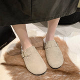 Slippers Female 43 Large Size Leisure Half Lazy Flat Round Cotton