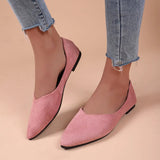 Breakj New Flat-Soled Single Shoes Women's Shoes Large-Size Bean Shoes Light-Mouthed Sharp Casual Light Single