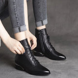 Martin Boots Women's Thick Heel British Wind Leather Boots 2023 Spring And Autumn New Short Boots Women's Fashion Women's