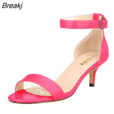 Women Sandals Multicolour Summer Open Toe Ankle Strap Sandals Sexy High Heels Lady Shoes Buckle 5cm Low Heel Wedding