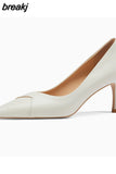 Size 32-43 Women Pumps Real Leather 2023 Spring Thin High Heels Shoes Women Sexy Solid Party Office Lady Daily