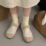 Breakj Retro Simple Shoes Women 2024 Spring And Summer New Women's Wind Color Single Shoes Soft Sole Students Bean