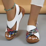 Breakj Bottom Color Roman Sandals Women's Pine Cake Bottom Magic Sticker Beach Cool Slippers