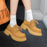 Breakj Thick Bottom Small Leather Shoes Male Fashion Joker College Style Happy Shoes Web Celebrity Belt Niche Ins Tide