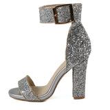 Breakj New Wedding Shoes Dinner Summer Toe Lichen Sexy Hollow Thick High Heel Sandals Foot Buckle