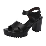 Sandals For Women In Summer 2023, The New Style Full-Heeled Thick-Soled Waterproof Platform, Velcro Large-Size Cheongsam Walking