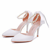 Breakj Cm Red Fine Heel Finger Beads Tied With Sandals Bride Wedding Dress Dress Long Dress Shoes Large Wedding