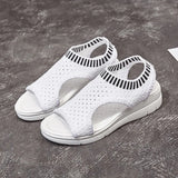 women summer 2021 new open toed flat Roman women sandals flying woven hollow platform sports sandals tenis de
