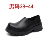 Breakj Head Derby Shoes One Foot Pedal Low Top Casual Shoes British Wind Thick Platform Black Martin Boots Fashion
