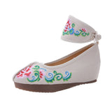 Breakj Heels Single Shoes Dance Shoes Embroidered Cloth Shoes Inside The High Slope And Spring And Autumn Women's Shoes Ethnic