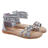 Women Elegant Comfort Sandals Ankle Wrap Bohemia Sandals Boho Shoes Summer Beach Med Heel Platform Wedge Heels Plus