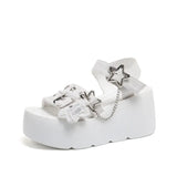 Breakj New Summer Original Y2 Sub-Cultural Sandals Denim Loose Cake Slope And Summer Women's