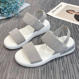 Women's Summer Knitted Fabric Wedge Sandals, Light Walking Sandals, Women's Plus Size Comfortable Summer Shoes, Platform