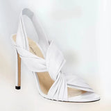Size Fashion Two-Color Spliced Cross-Set Shoes Fine High-Heeled Sandals Chengdu Fashion Women's