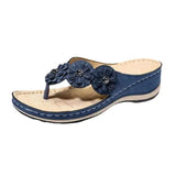 Breakj New Beach Sandals Line Thick Bottom Slope And Jacket Slippers Fashion Flower Decoration