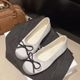 Breakj Shallow Single Shoes 2025 Spring New Ballet Silk And Satin Single Shoes Bow One Foot Flat Sole Single Shoes