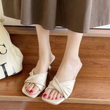 Breakj Summer New Simple High-Heet Cool Drag Cat And High-Hee Shoes French Women Wear