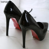 Womens Pumps European American Style Shallow Mouth Sexy Platform High Heels Stiletto Single Shoes Red Wedding