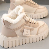 Breakj Winter New Ins Plus Velvet To Help Lao Dad Shoes Female Tide Students Leisure Small White Shoes To Increase The Thick Bottom Korean