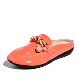 Luxury Brand Designer Women Slippers Slip On Mules Flat Casual Shoes Slides Summer Footwear Female Patent leather
