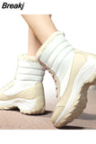 Boots Plush Warm Ankle Boots Women Winter Shoes Waterproof Boots Lightweight Comfortable Casual Cotton Boots Botas
