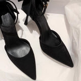Breakj Women 2025 Summer New Beautiful Pointed Wedding Shoes Bridal Satin In The Air Shallow Mouth Of Fine Sandals