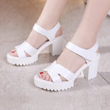 Sandals For Women In Summer 2023, The New Style Full-Heeled Thick-Soled Waterproof Platform, Velcro Large-Size Cheongsam Walking