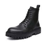 Breakj Winter New Thick Bottom Add Velvet 6 Hole British Wind Trend Martin Boots Warm Plus Fur Men's Ankle Boots