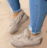 Breakj Autumn And Winter Women's Cotton Boots Plus Thick Low Help To Keep Warm Wool Cotton Shoes