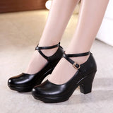 Outdoor Dance Shoes Thick Heels, High Heels, Middle Heels, Square Shoes, Models, Cheongsam, Catwalk