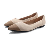 Polyester Shoes Women Spring Flats Pointy Toe Ballerinas Ladies Stretch Knitted Loafers Femme Daily Dress