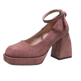 Breakj Mary Jane Shoes French Coarse High Heels Waterproof Table Thick-Soled Barbie Single Shoes 2025 New