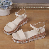 Breakj Summer New Pine Cake Dew Sandals With High Heel Lady Fashion Thick Bottom Slope Heel Women's