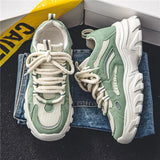 Breakj Tie Color Old Dad Shoes Trend Fashion Casual Shoes Breathable Net Cloth Students Outdoor Sports Men's