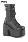 Design Cool Block Great Quality Gothic Style Woman Boots Fashion Chunky Platform Cosy Woman Shoes Ankle Boots Big Size