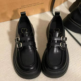 Breakj Leather Shoes Women's British Wind Network Red Explosion High-End Feeling With Thick-Soled Leuk-Fowl One-Legged Mary Jane Single