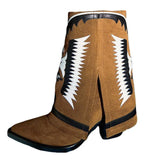 women's autumn and winter new fashion leather flower ankle boots white stitching thick heel pointed