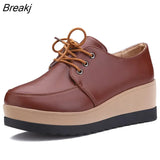 Spring Moccasins Women Flats Fashion Flat Platform Shoes Women's Loafers Autumn Ladies Lace-up Flats Female Shoes