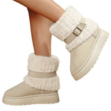 Breakj Snow Boots Women 2025 Winter New Round Head Leisure Bottom Plus Velvet Warm Short-Bodied Cotton