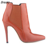 Women Elastic Ankle Boots Square High Heels Female Pointed Toe Solid Color Short Boot Ladies Casual Fashion