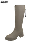 Women High Boots Winter 2023 New Chunky Shoes Woman Fashion Knee High Platform Mid Heels Gladiator Motorcycle Boots